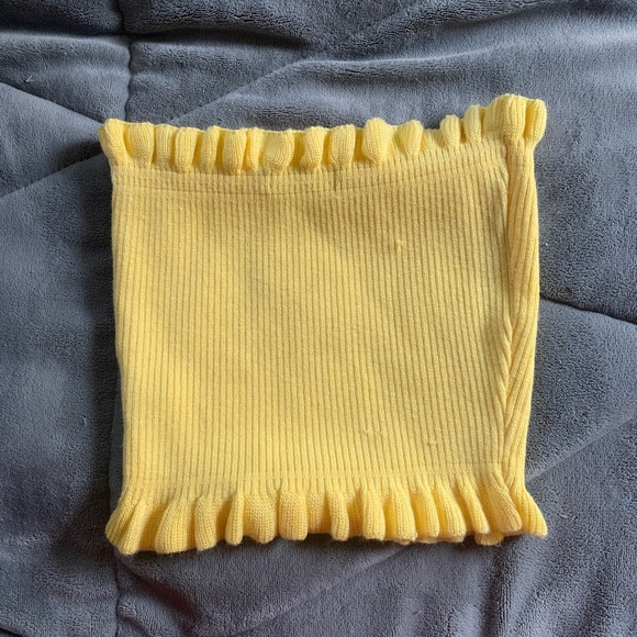 Yellow Ruffle Tube Top - Picture 3 of 6